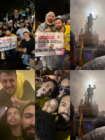 Registro dos participantes durante a manifestação em frente à Globo